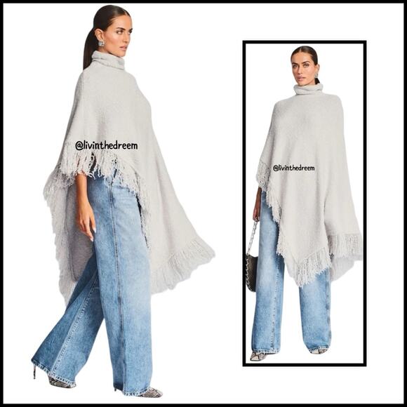SER.O.YA Frost Poncho SZ XS Silver $348 - Picture 1 of 14